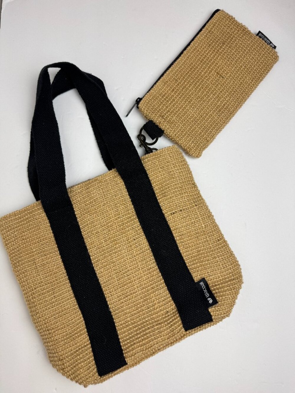 NWOT Wacoal Tote bag and Wallet Set Natural Fibers Jute